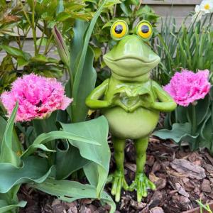 Online-Fuchs Gartenfigur Deko Figuren Frosch mit