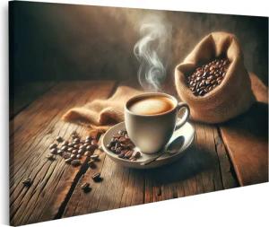 islandburner Leinwandbild Dampfende Kaffee cremige Oberfläche