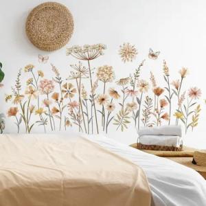 BlingBin Wandtattoo Boho Wandaufkleber Wildblume Löwenzahn