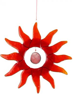 mitienda Fensterdekoration Fensterdeko Sonne rot, Deko