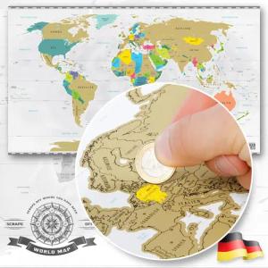 Goods+Gadgets Poster Rubbel Weltkarte zum Frei-Rubbeln