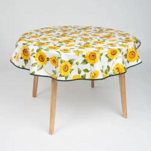 laro Tischdecke 160cm runde Wachstuchtischdecke Saum-Eingefasst