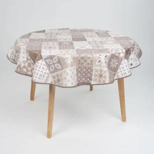laro Tischdecke 160cm runde Wachstuchtischdecke Saum-Eingefasst