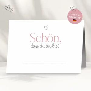 white & ivory Papierdekoration Platzkarte herz