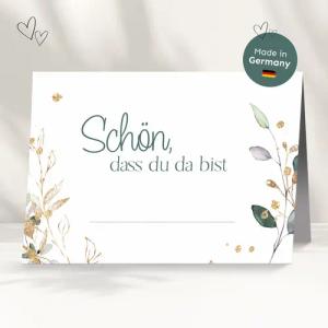 white & ivory Papierdekoration Platzkarte floral