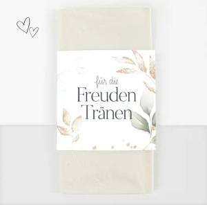 white & ivory Papierdekoration Freudentränen Banderole,