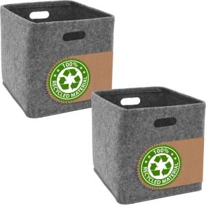 DuneDesign Aufbewahrungskorb 2er Set Filz Aufbewahrungsbox