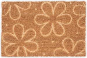 relaxdays Fußmatte Kokos Fußmatte Blüten, rechteckig,