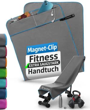 NirvanaShape Sporthandtuch Fitness-Handtuch mit Magnet-Clip, Mikrofaser
