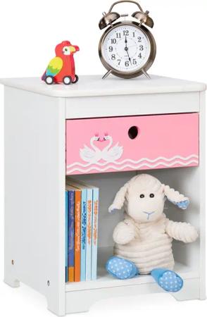 relaxdays Nachtkommode Kinder Nachttisch Schwan
