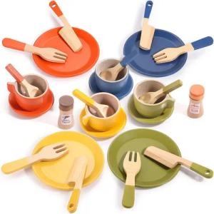 CLTYQ Lernspielzeug Kinderküche Zubehör Spielküche Geschirrset
