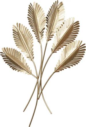 Levandeo® Wandbild, Blätter Wandkunst Gold H72cm