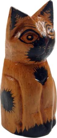 Guru-Shop Dekofigur Deko Katze, Holzkatze