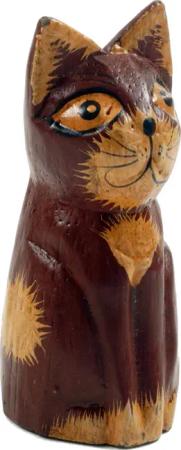 Guru-Shop Dekofigur Deko Katze, Holzkatze