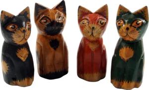 Guru-Shop Dekofigur Deko Katze, Holzkatze