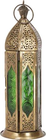 Guru-Shop Kerzenlaterne Orientalische Metall/Glas Laterne in..