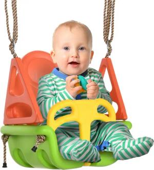 Outsunny Einzelschaukel mit verstellbarem Seil, (Babyschaukel,