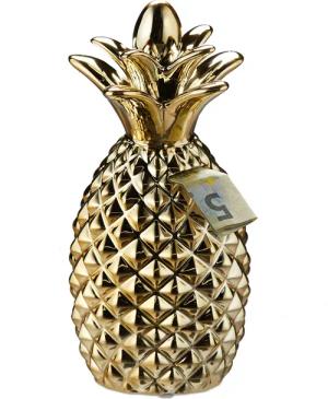 relaxdays Spardose Ananas gold