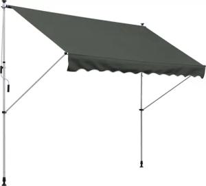 Outsunny Markise mit Handkurbel, Höhenverstellbar, Sonnenschutz