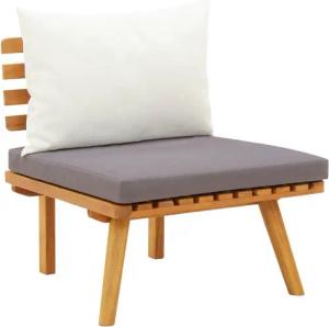 vidaXL Sofaelement Gartenstuhl mit Kissen Massivholz