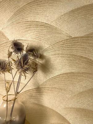 Newroom Vliestapete, Gold Tapete Modern Wellen