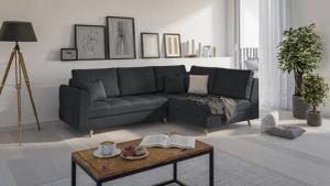 S-Style Möbel Ecksofa Cuba mit Holzfüßen