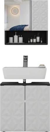 Vicco Badmöbel-Set Edge, Schwarz/Weiß, 2 Teile,