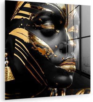MuchoWow Acrylglasbild Frau - Gold -