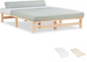Homestyle4u Holzbett 90/100/140x200 Palettenbett Massivholzbett Futonbett