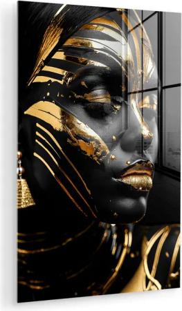 MuchoWow Acrylglasbild Frau - Gold -