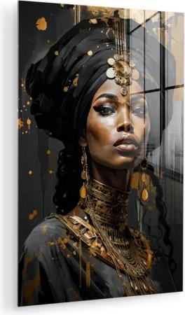 MuchoWow Acrylglasbild Frau - Gold -