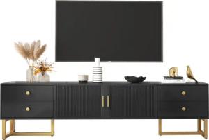 Merax Lowboard mit goldenen Metallsockel, TV-Schrank