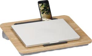 relaxdays Laptop Tablett Laptopkissen mit Handyhalter,