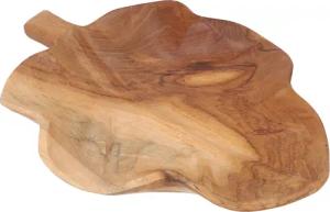 Guru-Shop Dekoschale Holzschale Blatt, geschnitzte Obstschale,..