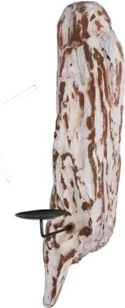 Guru-Shop Windlicht Treibholz Kerzenhalter Wand