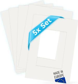 PHOTOLINI Bilderrahmen Passepartouts 5er Set -