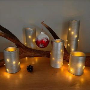 Online-Fuchs LED-Kerze 5er Set große Metallic