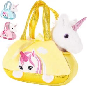 BRUBAKER Kuscheltier Einhorn Tasche Weiß 20