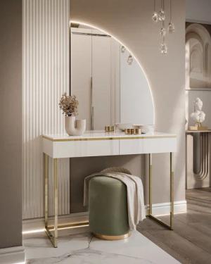 ALLHOUSE24 Schminktisch PEONY MOND GOLD Metallgestell