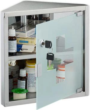 relaxdays Medizinschrank mit Glastür