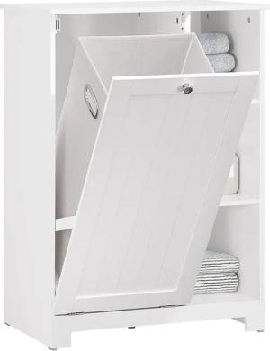 SoBuy Wäscheschrank BZR105 Badschrank mit Wäschesack