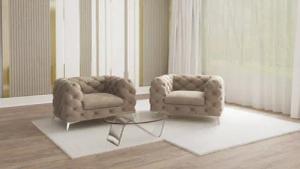 S-Style Möbel Chesterfield-Sessel Kalina mit silbernen