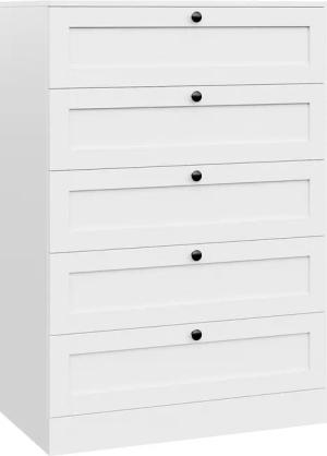 HOMECHO Kommode, Weiß mit 5 Schubladen,