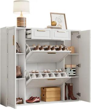 MODFU Schuhschrank mit goldenen Griffen (Schuhregal,