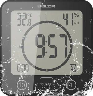 BlingBin Badezimmeruhr Duschwanduhr Digital mit Alarm