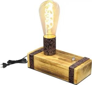 ZMH LED Nachttischlampe Holz Vintage Retro