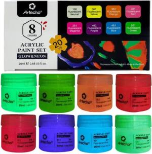 Artecho Acrylfarbe Neon & Glow Farben