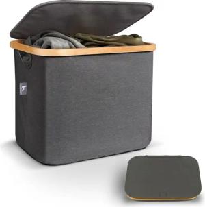 HENNEZ Wäschekorb Aufbewahrungsbox mit Deckel 40L,