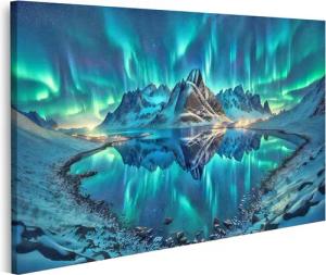 islandburner Leinwandbild Polarlichter über Nachtlandschaft atemberaubend