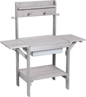 roba® Outdoor-Spielküche Midi Massivholz, Kinder-Gartenküche für